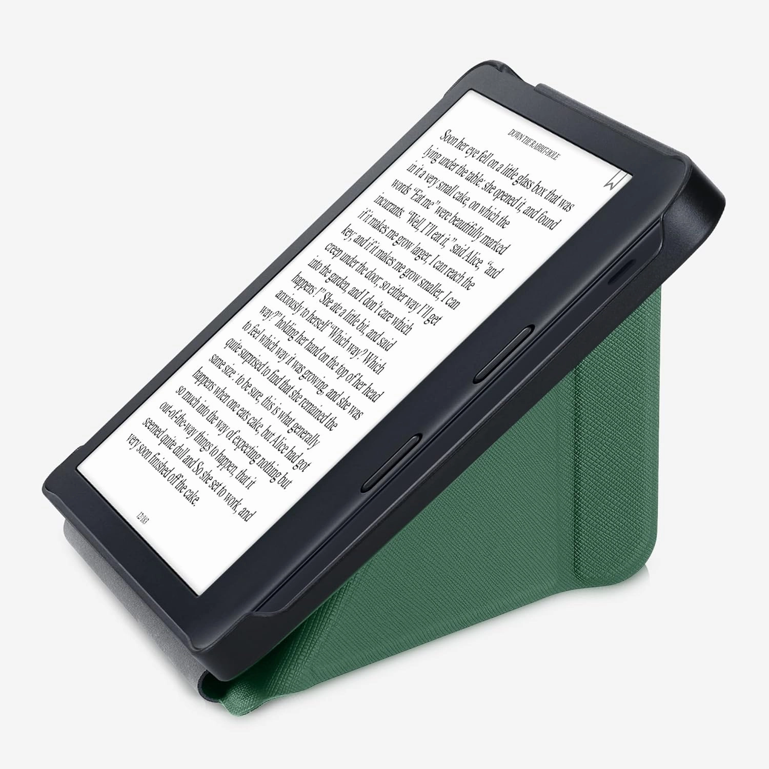 kwmobile Origami Case Compatible with Kobo Libra 2 Case - Slim PU Leather Cover with Stand - Dark Green
