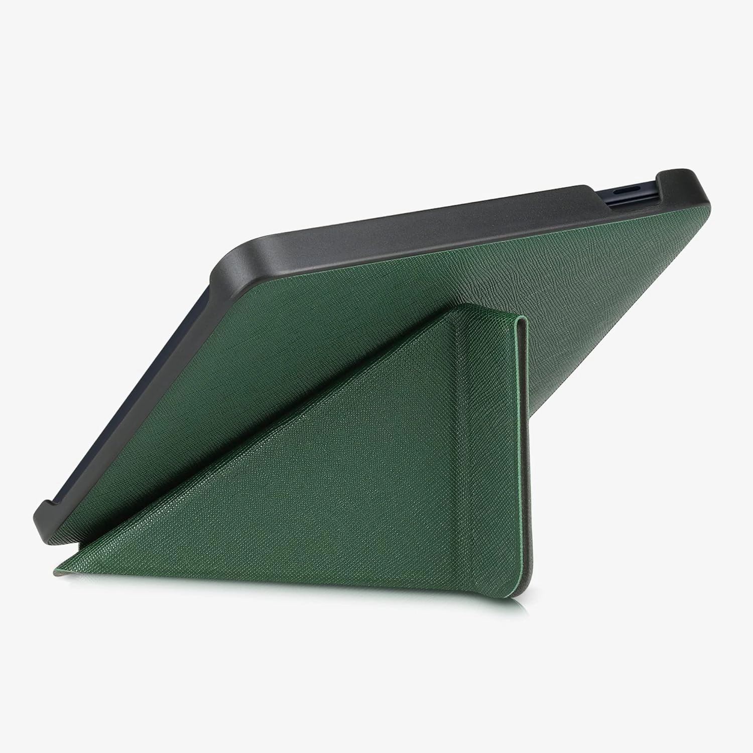 kwmobile Origami Case Compatible with Kobo Libra 2 Case - Slim PU Leather Cover with Stand - Dark Green