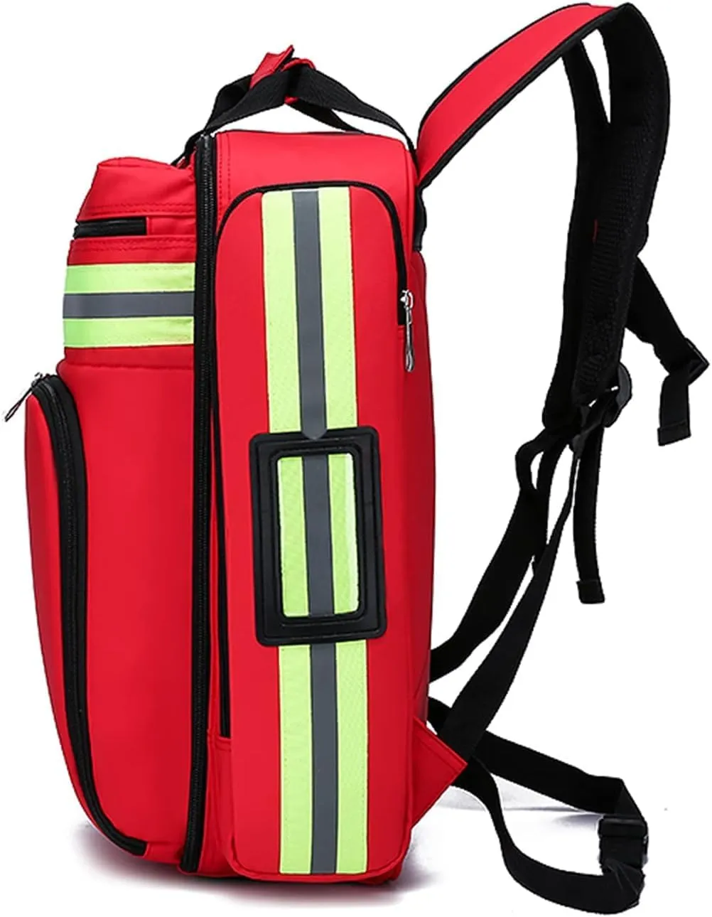Large Capacity First Aid Responder Bag Empty, Professional Supplies Haversack Bag First Aid Kits Bag with Inner Dividers(Red)