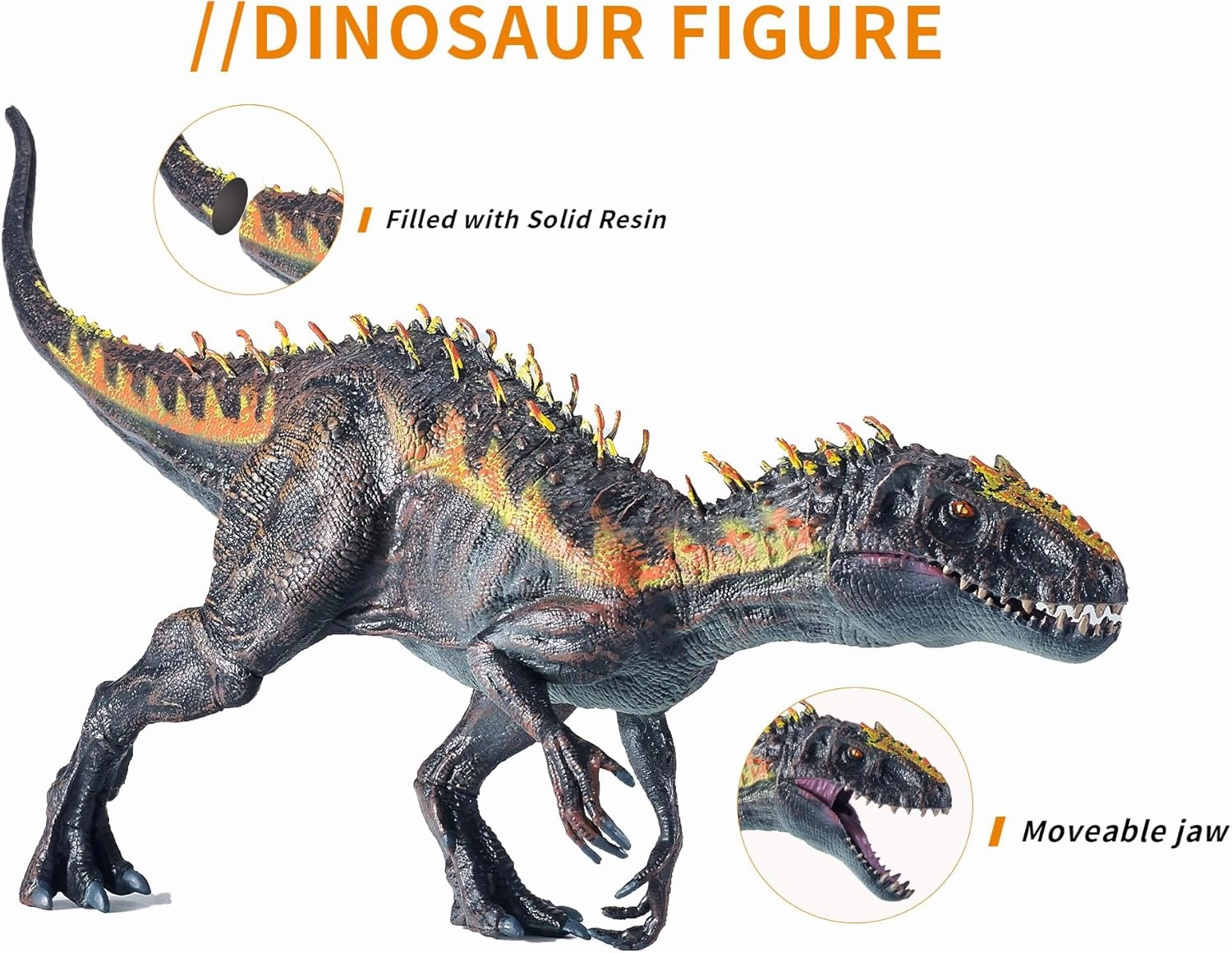 Large Realistic Tyrannosaurus Rex Toy, 15.7 inch T-REX Dinosaur Colletion, Kids' Play Dinosaur & Prehistoric Creature Figures with Moveable Jaw, Red, Ages 8 