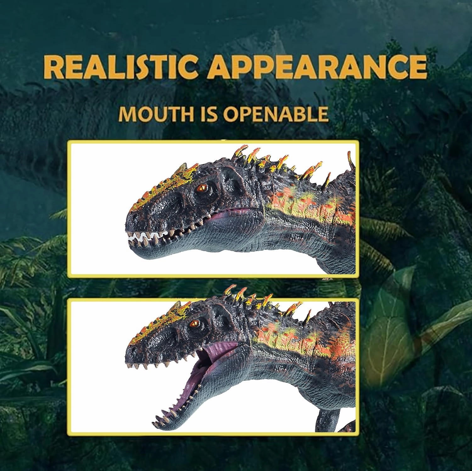Large Realistic Tyrannosaurus Rex Toy, 15.7 inch T-REX Dinosaur Colletion, Kids' Play Dinosaur & Prehistoric Creature Figures with Moveable Jaw, Red, Ages 8 