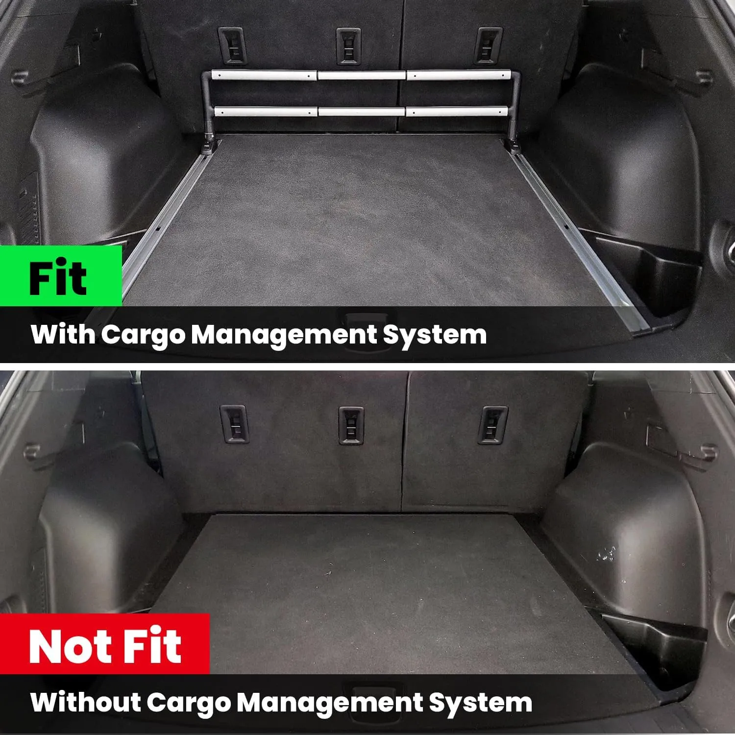 LASFIT Floor Mats & Cargo Liner for Chevrolet Chevy Blazer 2019-2021 (Gas Only), All Weather TPE Custom Fit Floor Mats for Cars (Fit Optional Cargo Management System), Car Mats Full Set, Black (4PCS)