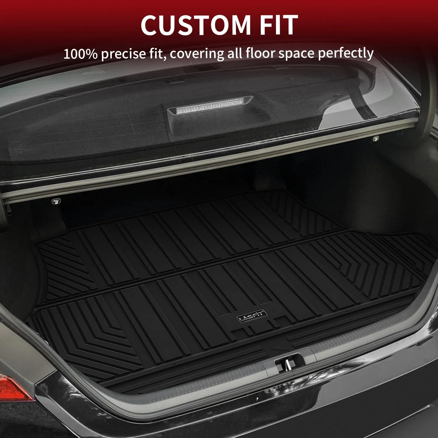 LASFIT Trunk Mat for Toyota Camry 2025 2024 2023 2022 2021 2020 2019 2018 Hybrid/L/LE/SE/TRD/XLE/XSE & for Toyota Avalon 2019-2022, TPE All Weather Custom Fit Trunk Liner for Camry 2018-2025, Black