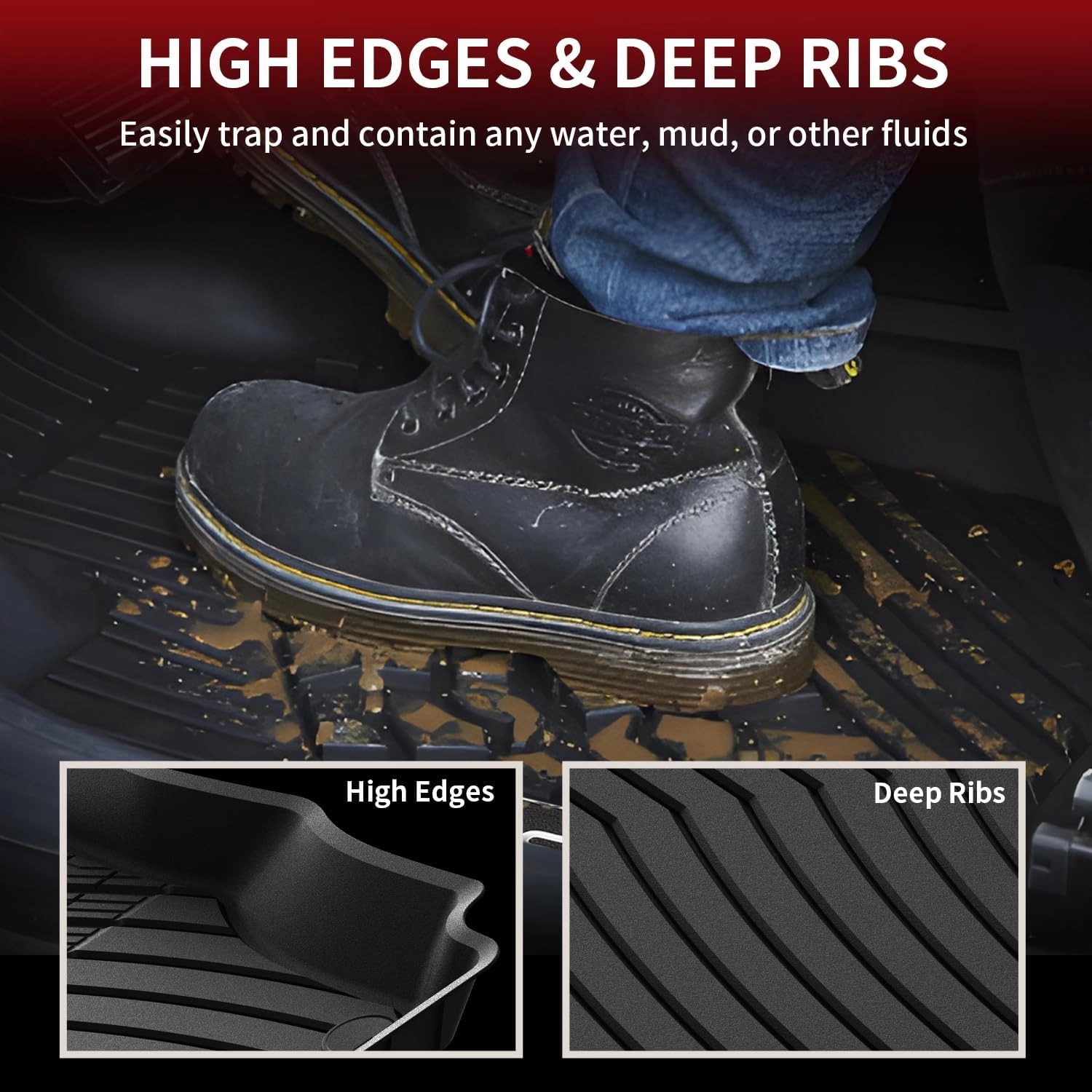 LASFIT Floor Mats & Trunk Mat for Mercedes Benz GLE 2020-2025 350/43 AMG/ 450/53 AMG/ 580/63 AMG S(Not Fit for Coupe), All Weather Custom Fit TPE Car Liners,1st & 2nd Row Floor & Cargo Liner,Black