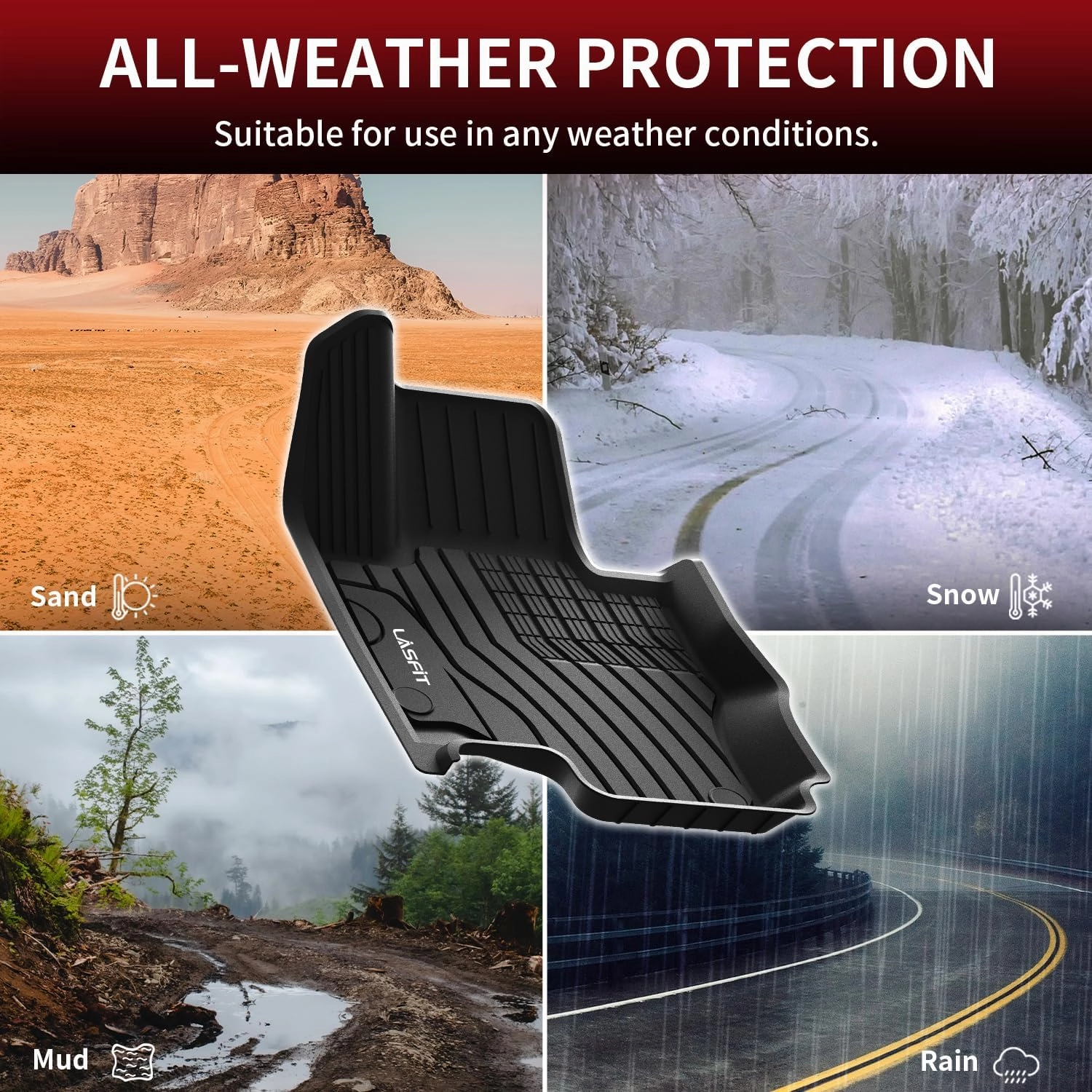 LASFIT Floor Mats & Trunk Mat for Mercedes Benz GLE 2020-2025 350/43 AMG/ 450/53 AMG/ 580/63 AMG S(Not Fit for Coupe), All Weather Custom Fit TPE Car Liners,1st & 2nd Row Floor & Cargo Liner,Black