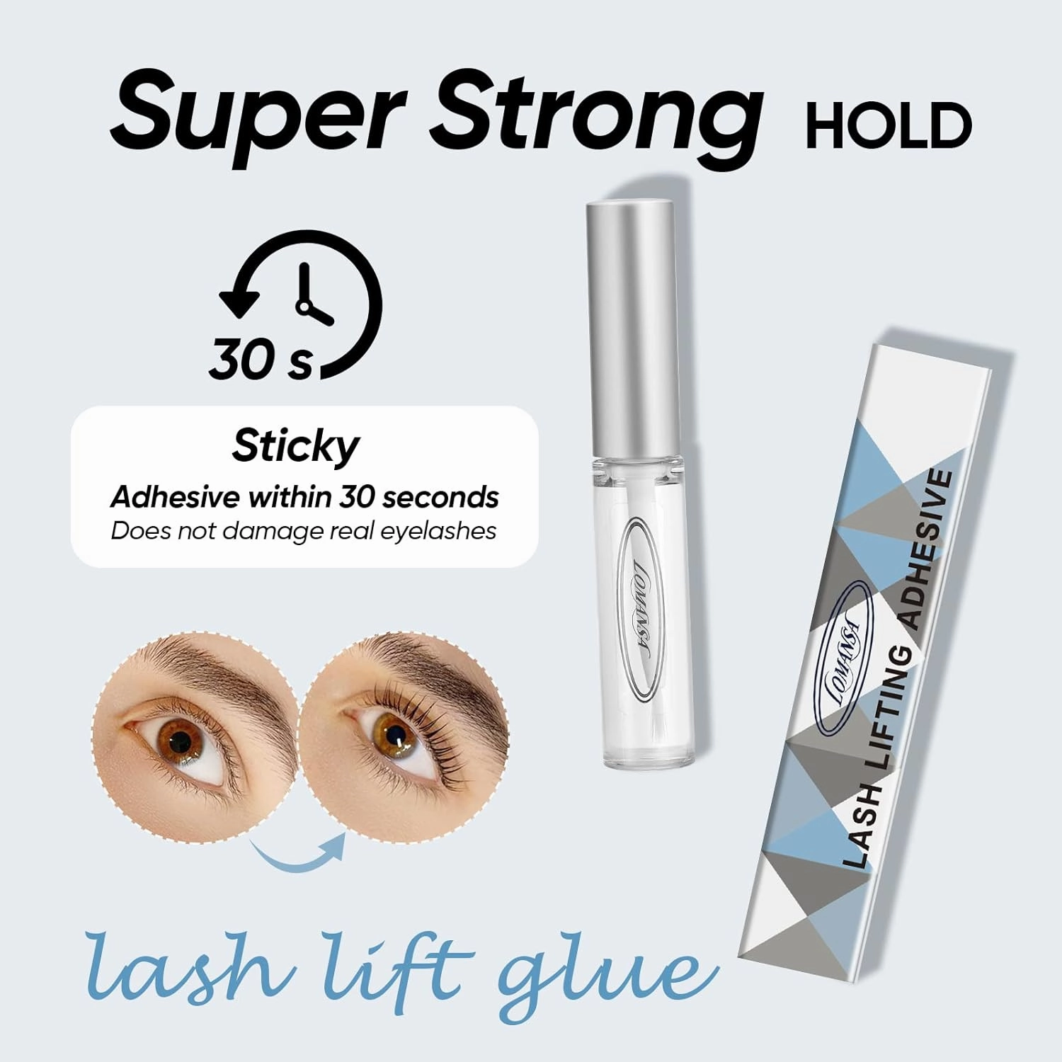 Lash Lift Glue 2PCS, Eyelash Lift Glue Adhesive Perming Rod Strong Fix for Lashes and Brows Curl
