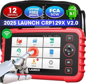 LAUNCH Scanner CRP129X V2.0 Elite (Upgrade of CRP123X), 12 Reset Scan Tool, Lifetime Free Update, FCA SGW Car Scanner,ABS SRS Transmission,Check Engine Code Reader,AutoVIN,Battery Test, 5 Years Backup