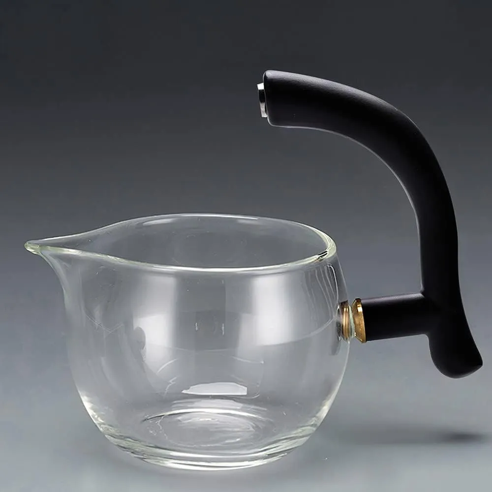 Lazy Kungfu Drip TeaPot Parts and Accessories, Heat Resistant Tea Set, Semi-Automatic Glass Teapot Suit for Magnetic Water Flow Wooden Glass Teapot Set (GongCup)