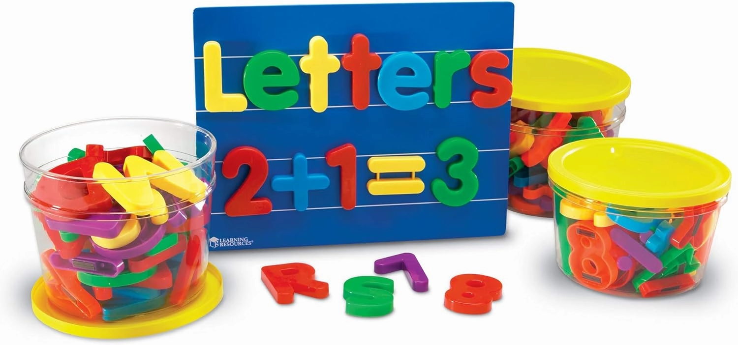 Learning Resources Jumbo Magnetic Letters & Numbers Combo Set - 80 Pieces, Ages 3  Toddler Learning Toys, ABC for Toddlers