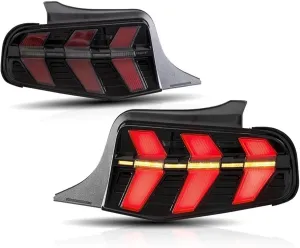 LED Taillights Assembly For Mustang 2010 2011 2012 With Sequential Amber Red Turn Signaln Red Brake Light 7 Lighting Modes