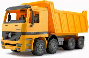 Liberty Imports 15" Oversized Dump Truck Toy for Kids Play, 1:22 Scale Big Friction Powered Toy Construction Vehicle with Lifting Dumping Bed