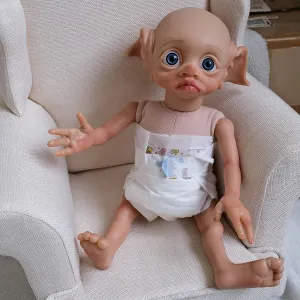 Lifelike Reborn Baby Dolls 17 inch Cute Reborn Realistic Newborn Elf Baby Doll Fairy Doll Soft Body Handmade Toddler Girl Toys