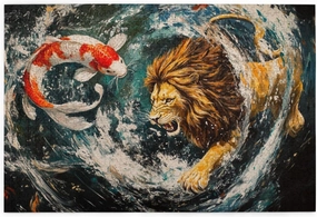 Lion and Fish Jigsaw Puzzle 1000 Piece for Adults & Kids, Wall Hanging Puzzles Intellectual Decompressing Fun Family Game Large Puzzle Game Toys Gifts
