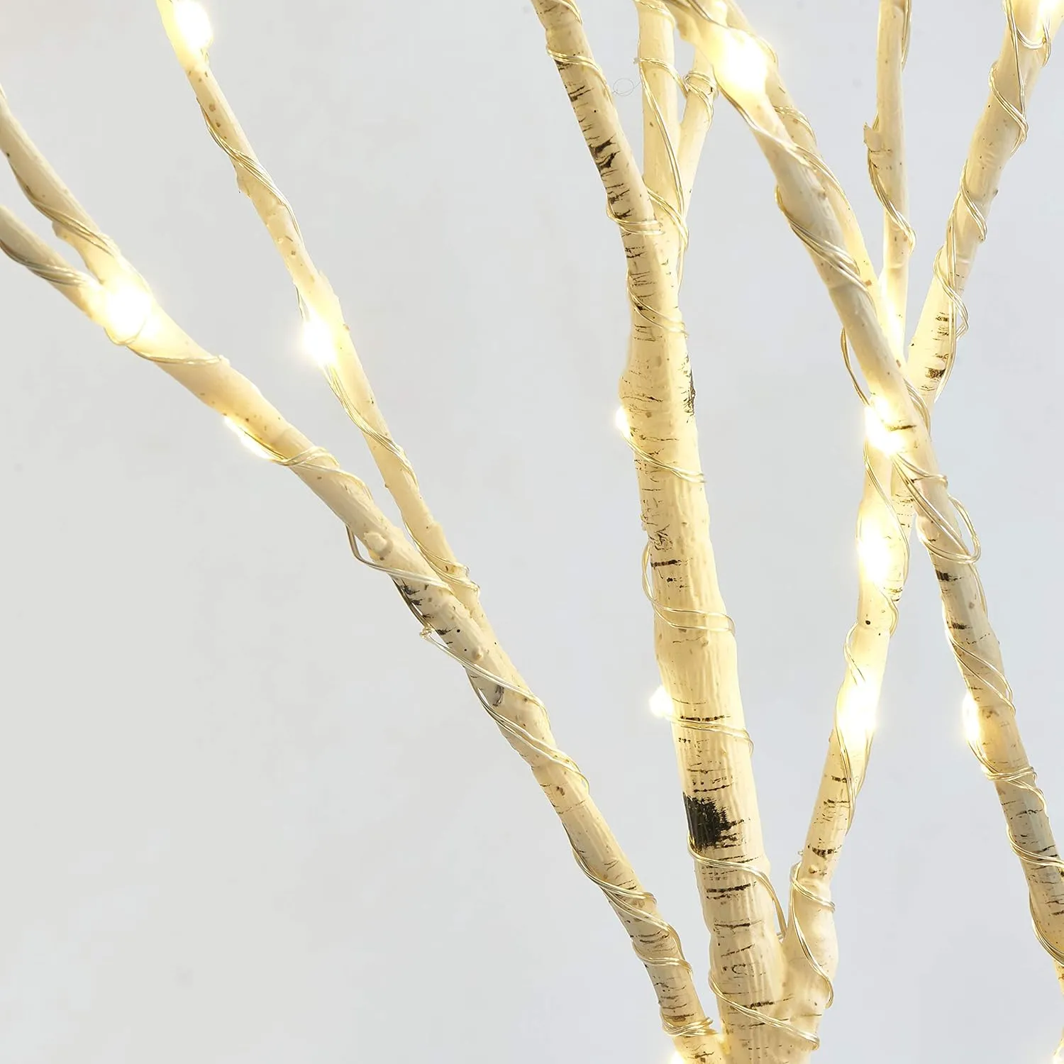 LITBLOOM Lighted White Twig Branches 32IN 100 LED with Timer Battery Operated, Artificial Tree Branch with Warm White Lights for Holiday Xmas Home Decoration Indoor Outdoor Decor