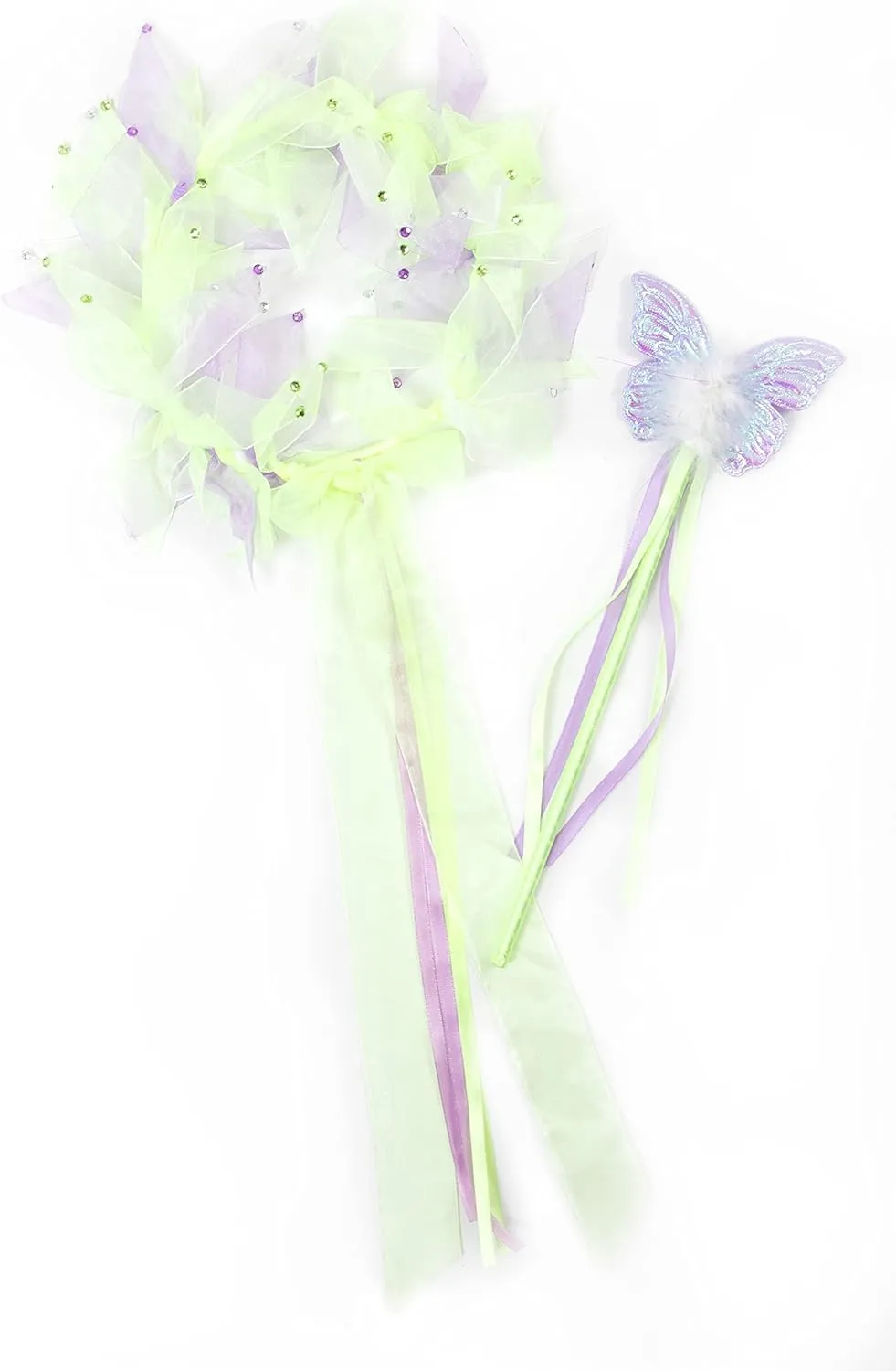 Little Adventures Fairy Halo & Wand Child Accessory Set - Green (Tinkerbell) …