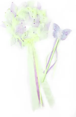 Little Adventures Fairy Halo & Wand Child Accessory Set - Green (Tinkerbell) …