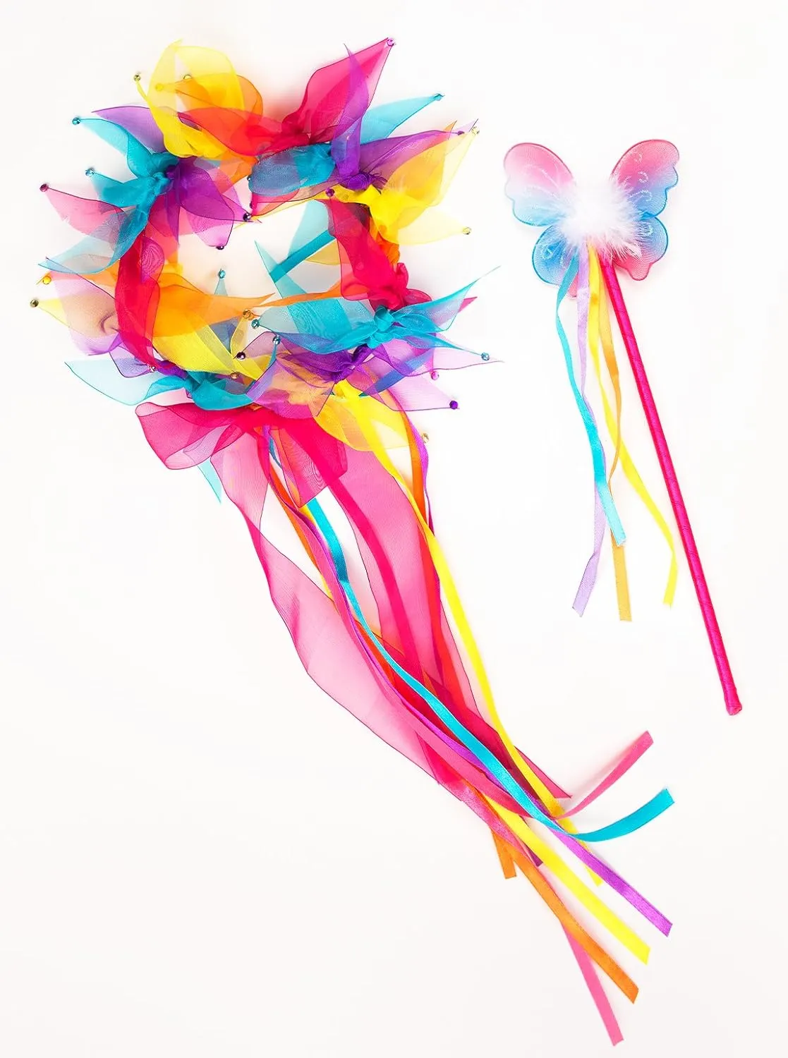 Little Adventures Rainbow Wand & Halo Tiara Fairy Princess Dress Up Costume Accessory