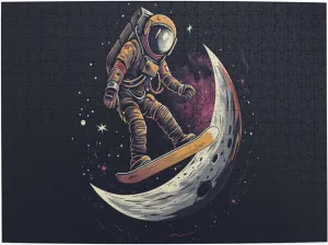 Lunar Skateboarding Astronauts 500 Pcs Jigsaw Puzzles,Unique Artwork for Adults,Great for Relaxation and Display for Puzzle Enthusiast,Challenging Brain Exercise,Modern Art Wooden Puzzle