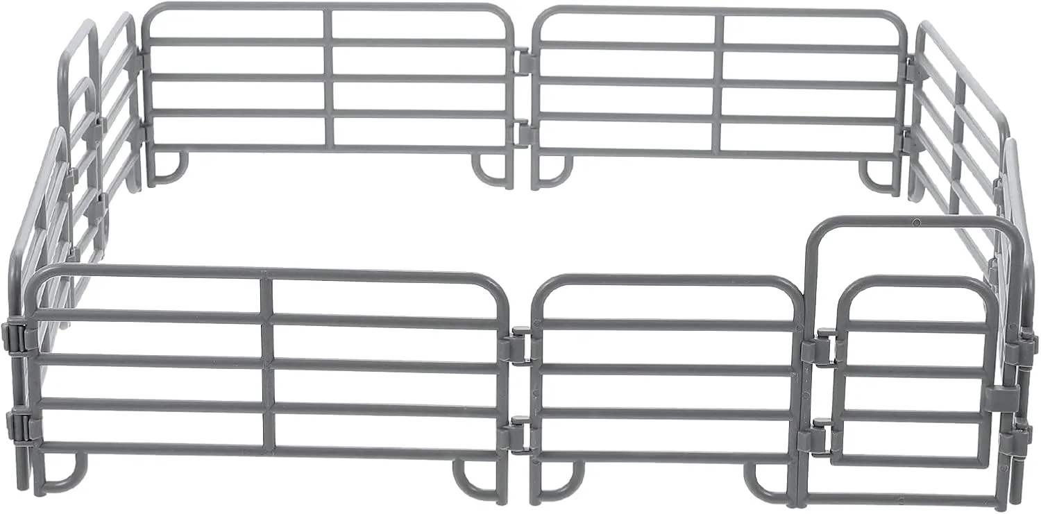 LUOZZY 18Pcs Corral Fence Toys Farm Figures Barn Plastic Fence Toy for Toddlers Kids Christmas Sets Decorations