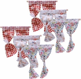 LUOZZY 6 PCS Miniature Lace Curtain 1/12 Scale Dollhouse Curtain Mini Window Curtain Dollhouse Bedroom Accessory