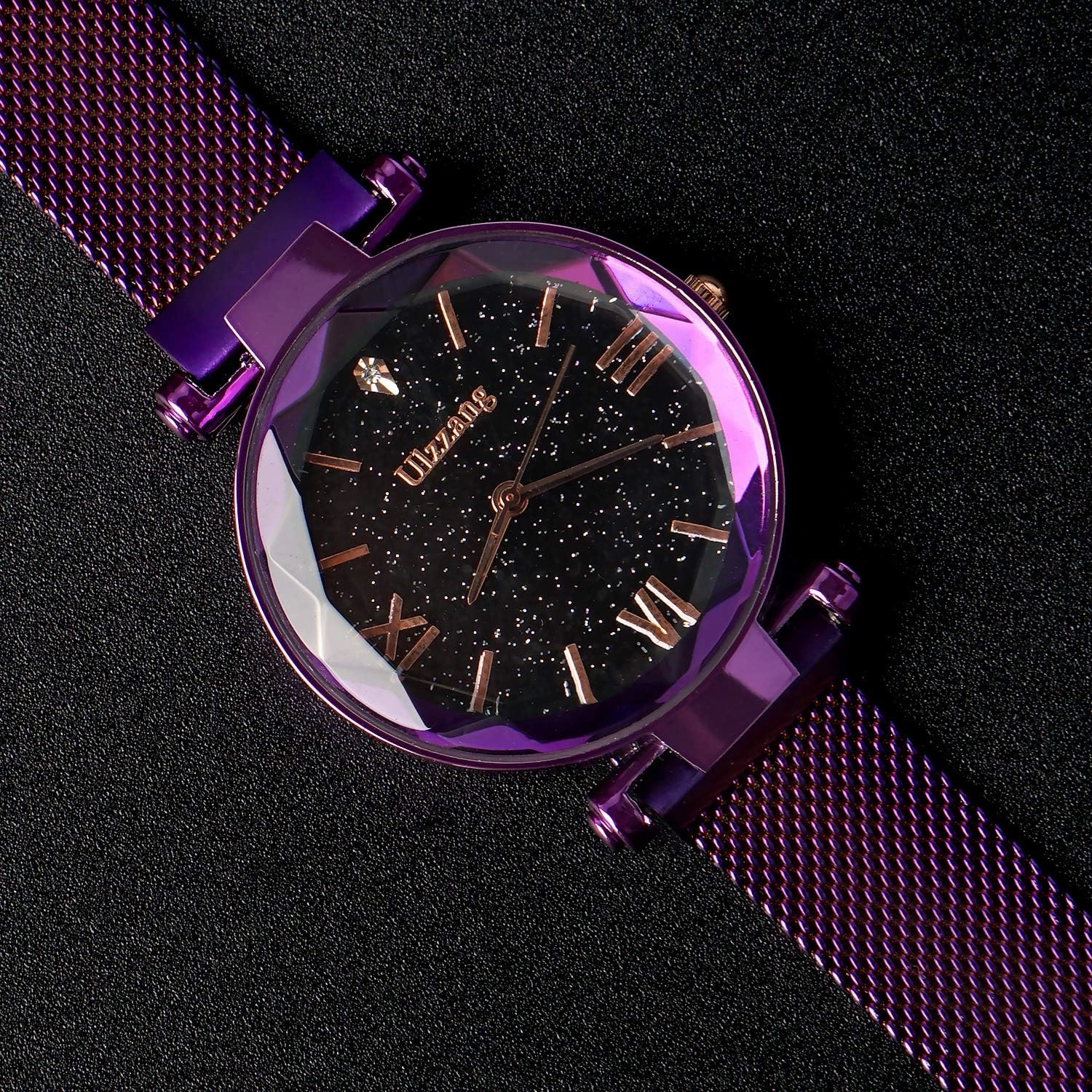 Luxury Quartz Starry Sky Dial Ladies Wrist Watches,Magnetic Mesh Band Watch and Bracelet Set…