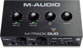 M-Audio M-Track Duo – USB Audio Interface for Recording, Streaming and Podcasting with Dual XLR, Line & DI Inputs, plus a Software Suite Included