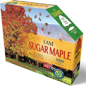 Madd Capp: I Am Sugar Maple - 1000 Piece Tree Shaped Jigsaw Puzzle, 35x38 Finished Size, Includes Educational Fun Fact Booklet, Nature Puzzle