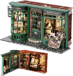 Magic Shop DIY Miniature House Model Kit Creative Ornaments DIY Dollhouse with LED Light, Magic House Gift