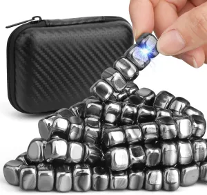Magnet Stone Fidget Toys for Adults, Fidget Mangetic Rock Ball with Fiber Case, Magnetic Game Replacement for Ferrite Putty, Executive Office Desk Fridge Decoration Stress Relief Gift
