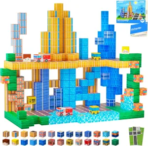 Magnetic Blocks, Modern City Edtion, Magnetic Building Cubes Boys & Girls Toys Age 3-5 4-8 5-7 Sensory Gift for Kids，Magnets Cubes，Upgraded STEM Gift, 1.2 Inches,