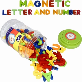 Magnetic Numbers & Letters - Assorted Colors Game - Montessori Educational Toys Gift for Toddlers Age 3 Preschool and Up Years Numbers s in Jar - Magnets Gift for Preschool 90-Pieces, Orange (1224)