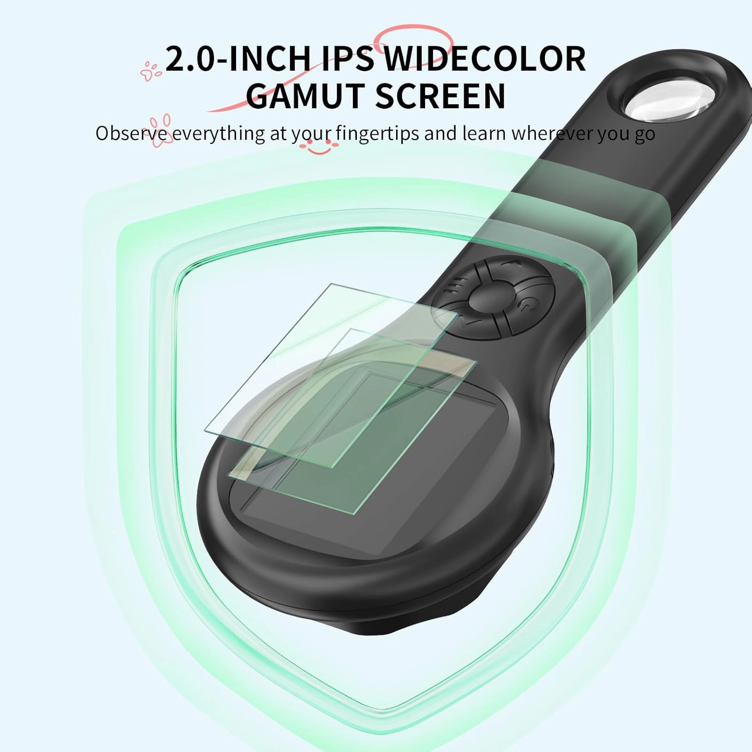 Magnifying Glass - Mini LED Pocket Microscope for Kids(3-10 Years) - Educational Science Kit Durable Design - Ideal Gift for Girls (Black)