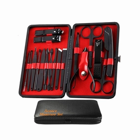 Manicure Set Men, Manicure Set Professional 18 Pcs Mens Grooming Kits Aceoce Stainless Steel Nail Care Tools with Luxurious Travel Case Pedicure Kit Gifts