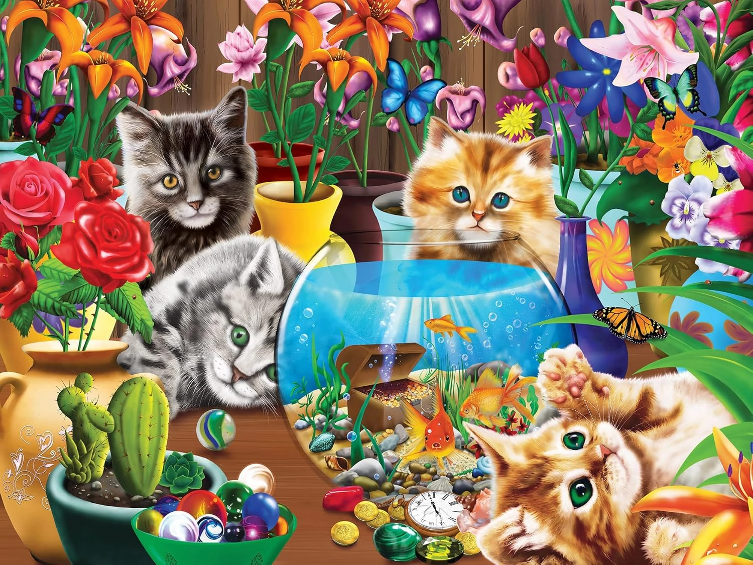 MasterPieces 400 Piece Jigsaw Puzzle for Adults, Family, Or Youth - Marvelous Kittens - 18"x24"