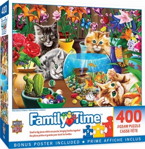 MasterPieces 400 Piece Jigsaw Puzzle for Adults, Family, Or Youth - Marvelous Kittens - 18"x24"