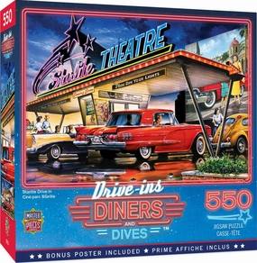 Masterpieces 550 Piece Jigsaw Puzzle for Adults and Family - Starlite Drive-in - 18"x24"