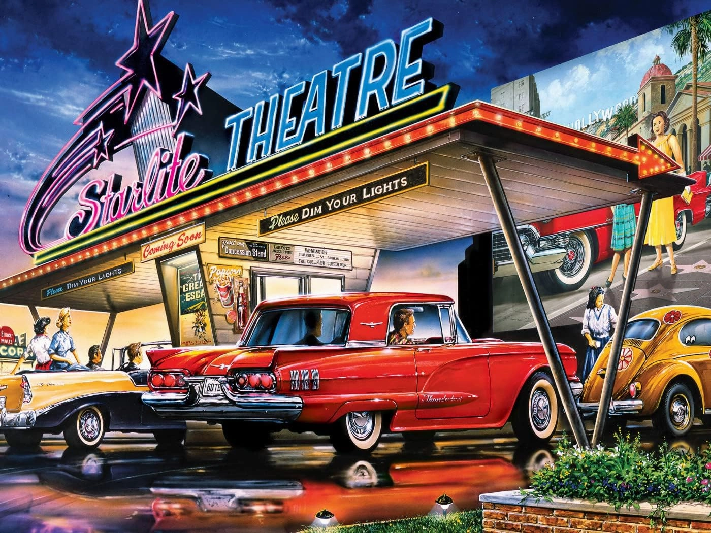 Masterpieces 550 Piece Jigsaw Puzzle for Adults and Family - Starlite Drive-in - 18"x24"