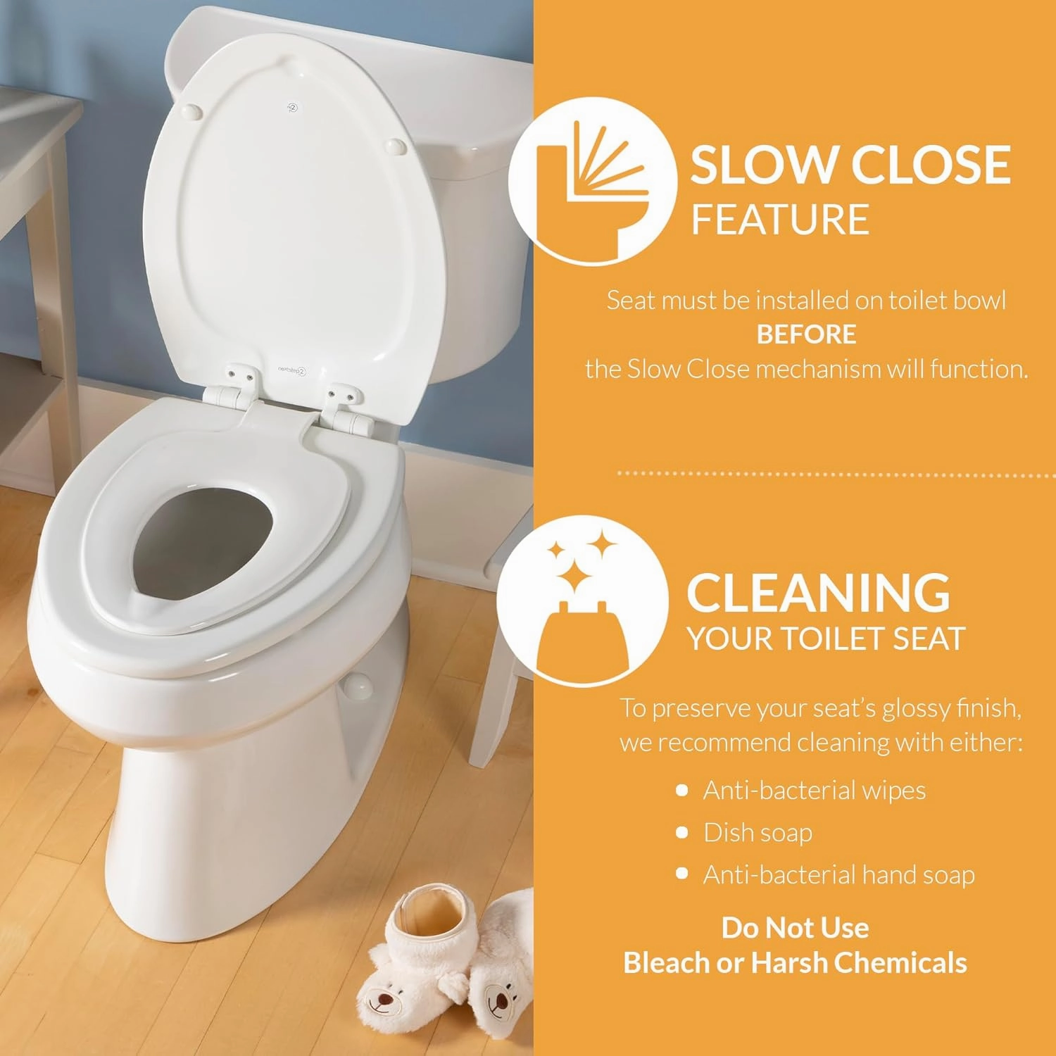 Mayfair NextStep2 Toilet Seat with Toddler Potty Training Seat Built-In, Slow Close, Easy Clean, Magnetic Removable Kids Seat, ELONGATED, White