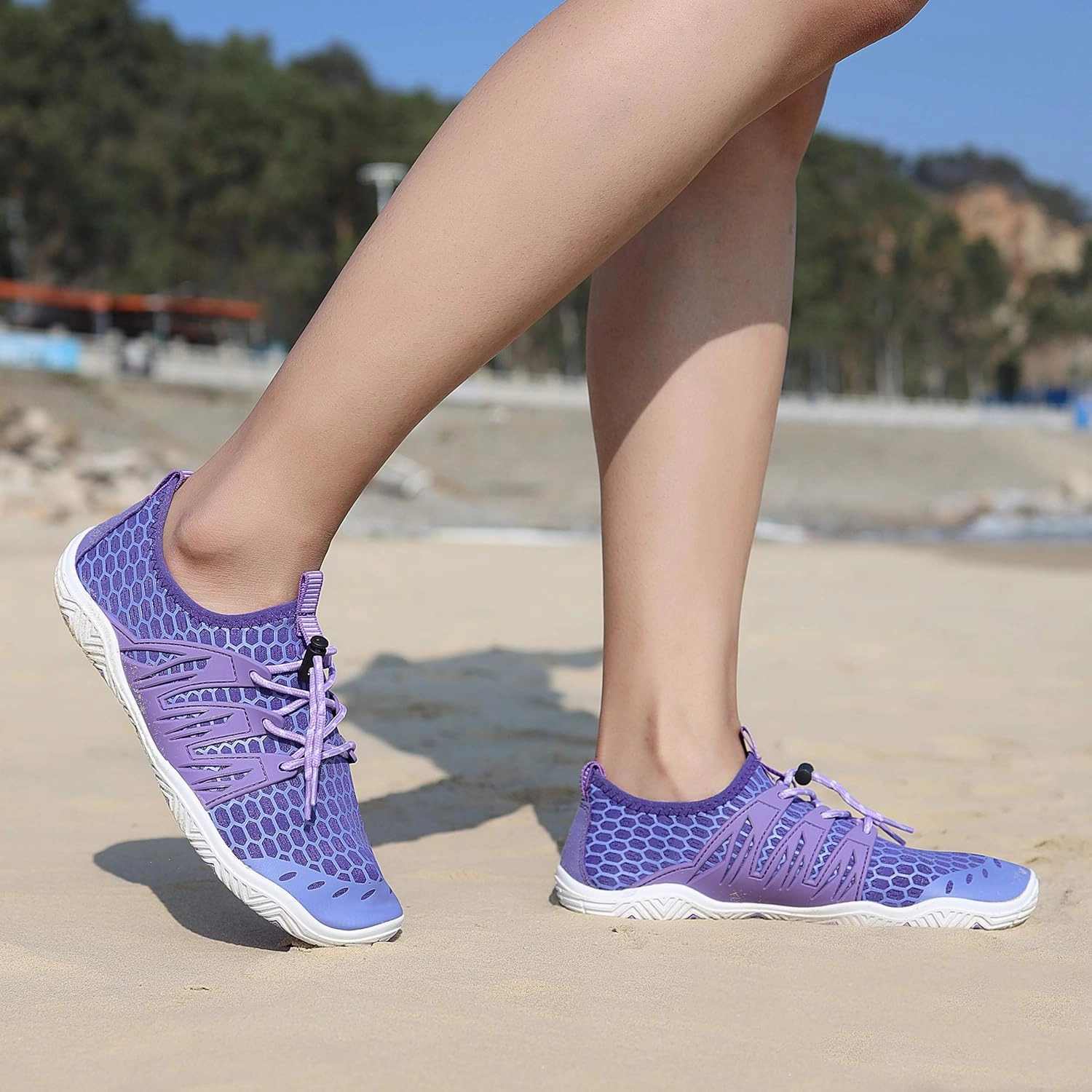 MAYZERO Water Shoes Men Women Swim Surf Shoes Beach Pool Shoes Wide Toe Hiking Aqua Shoes Winter House Slippers