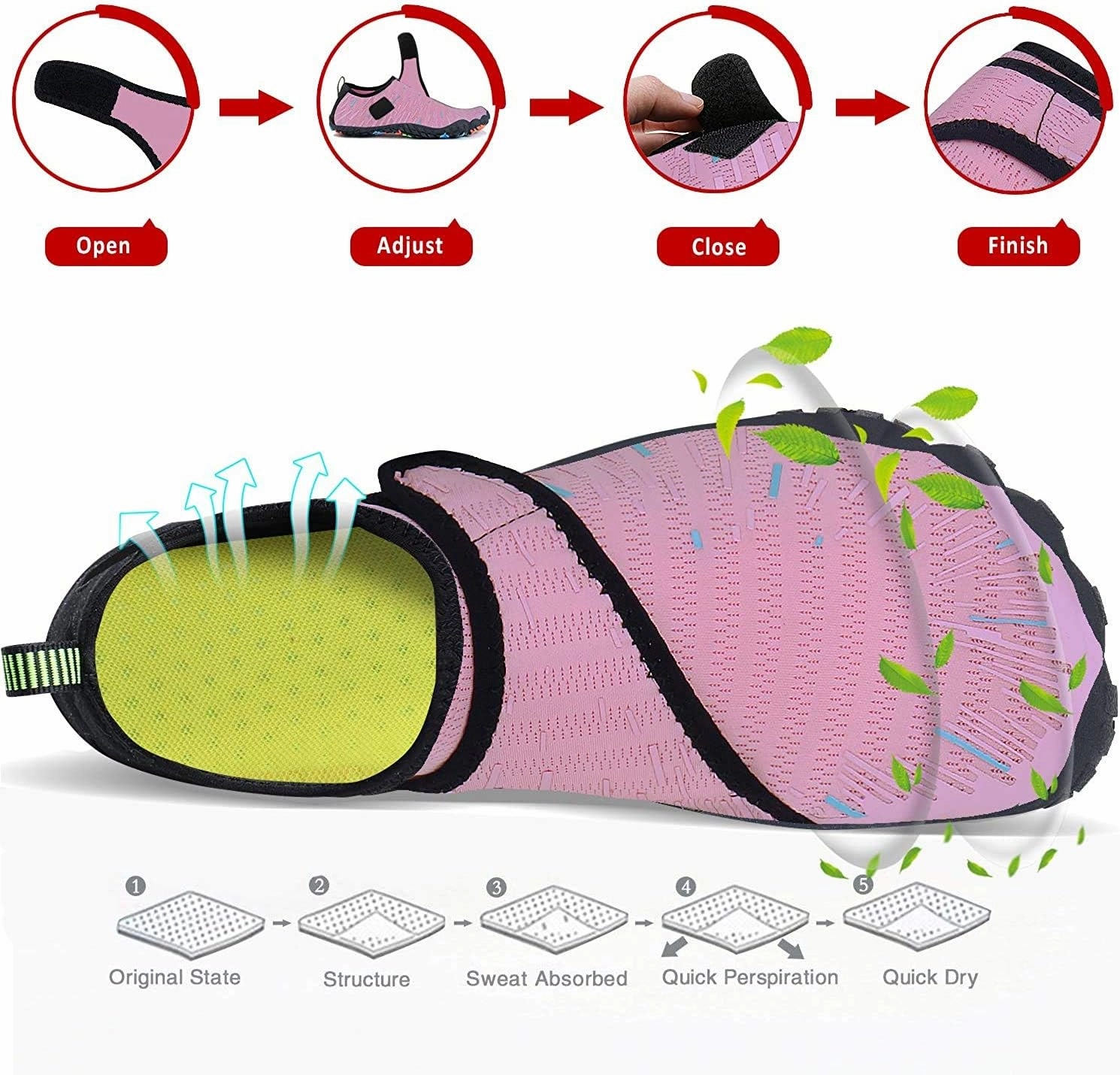 MAYZERO Water Shoes Men Women Swim Surf Shoes Beach Pool Shoes Wide Toe Hiking Aqua Shoes Winter House Slippers