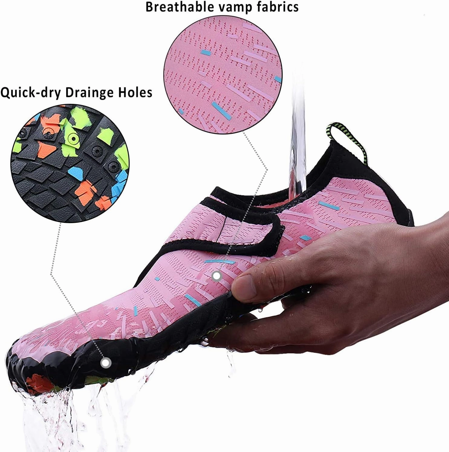 MAYZERO Water Shoes Men Women Swim Surf Shoes Beach Pool Shoes Wide Toe Hiking Aqua Shoes Winter House Slippers