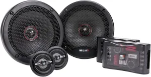 MB Quart PS1-216 Premium 2-Way Component Car Speaker System (Black, Pair) – 6.5 Inch Speaker System, 240 Watt Car Audio, 4 OHMS (Grills Included)