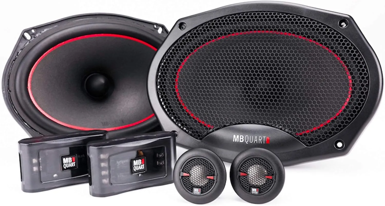 MB Quart RS1-269 Reference 2-Way Component Speaker System (Black, Pair) – 6x9 Inch Component Speaker System, 240 Watt, Car Audio, 4 OHMS (Grills Included)