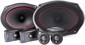 MB Quart RS1-269 Reference 2-Way Component Speaker System (Black, Pair) – 6x9 Inch Component Speaker System, 240 Watt, Car Audio, 4 OHMS (Grills Included)