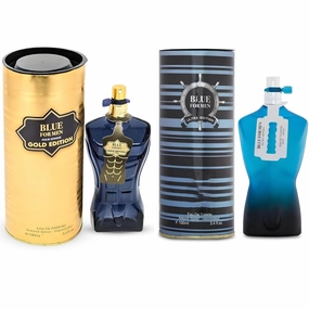 Men's Cologne Blue for Men Gold&Ultra Eau De Toilette for Men-Fresh, Romantic Scent Perfume 3.4 Fl Oz Each Natural Spray For All Skin Daily Used