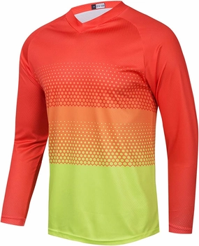 Men's Mountain Bike Jersey Long Sleeve MTB Off-Road Motocross Jersey Quick Dry Downhill&Motocross Shirts