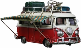 Metal Vehicles Toys for Handmade Gift Ornament Vintage Bus Model Living Room Cabinet Ornament Office Cafe Creative Display Home Or Office Décor(Red)