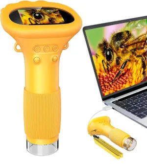 Microscope for Kids, Educational Science Kit Toys Portable Handheld Magnifying Glass, Macro Fixed Focus Digital Kid Microscopes Up to 1000x Magnification,4X Zoom, Interactive Learning, Ages 3 
