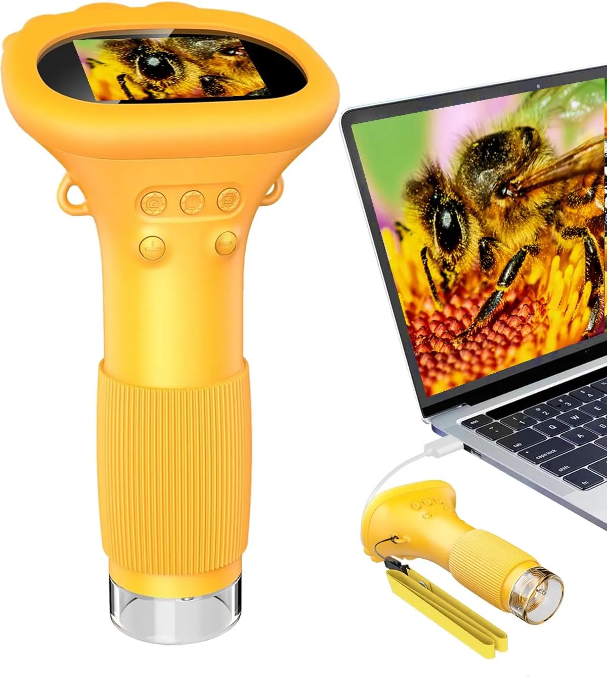 Microscope for Kids, Educational Science Kit Toys Portable Handheld Magnifying Glass, Macro Fixed Focus Digital Kid Microscopes Up to 1000x Magnification,4X Zoom, Interactive Learning, Ages 3 