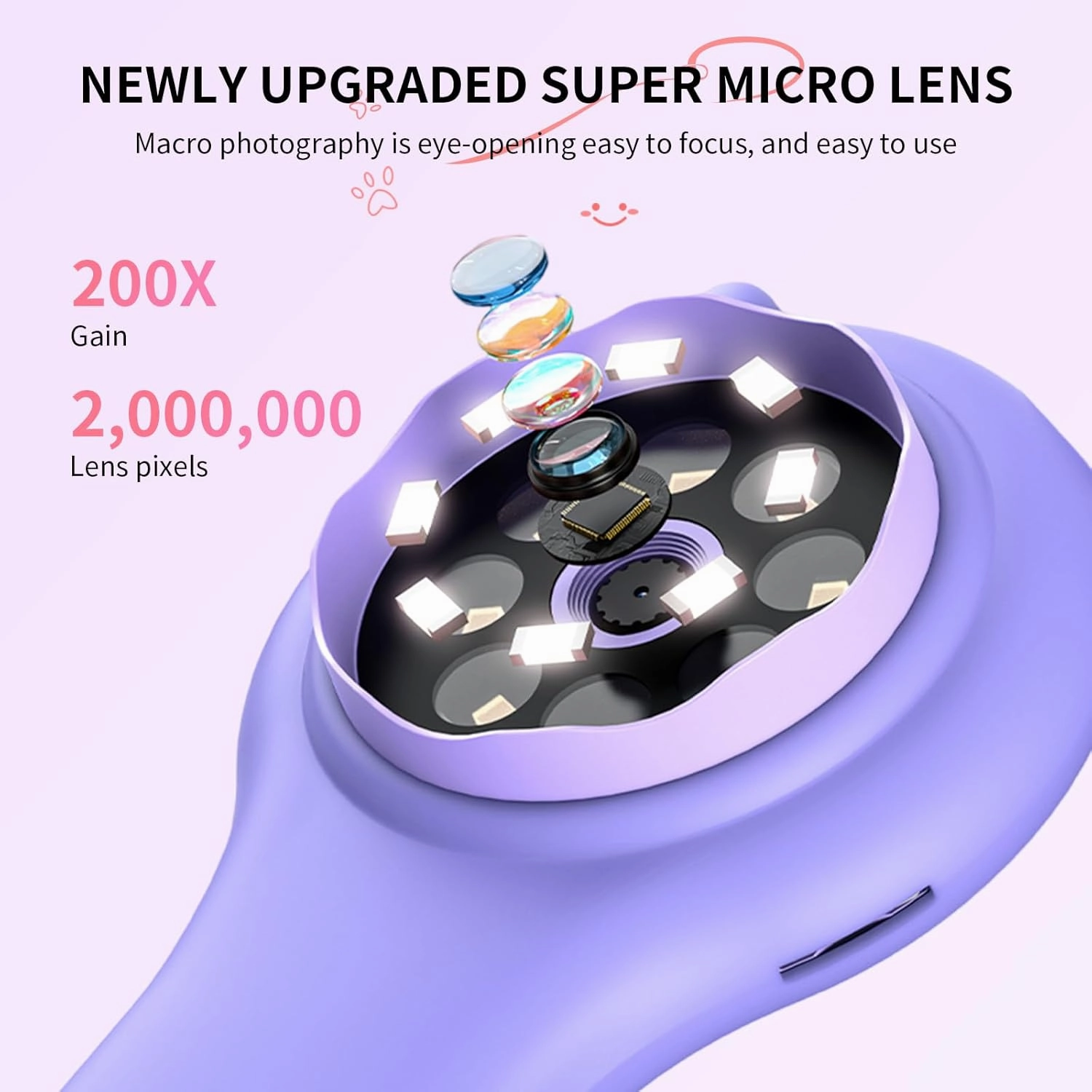 Microscope for Kids - Mini Pocket Handheld Microscope for Toddlers-STEM Educational Science Kit Toys for Christmas Birthday Gifts Toys for 3 4 5 6 7 8 9 10 Year Old Girls（Purple）